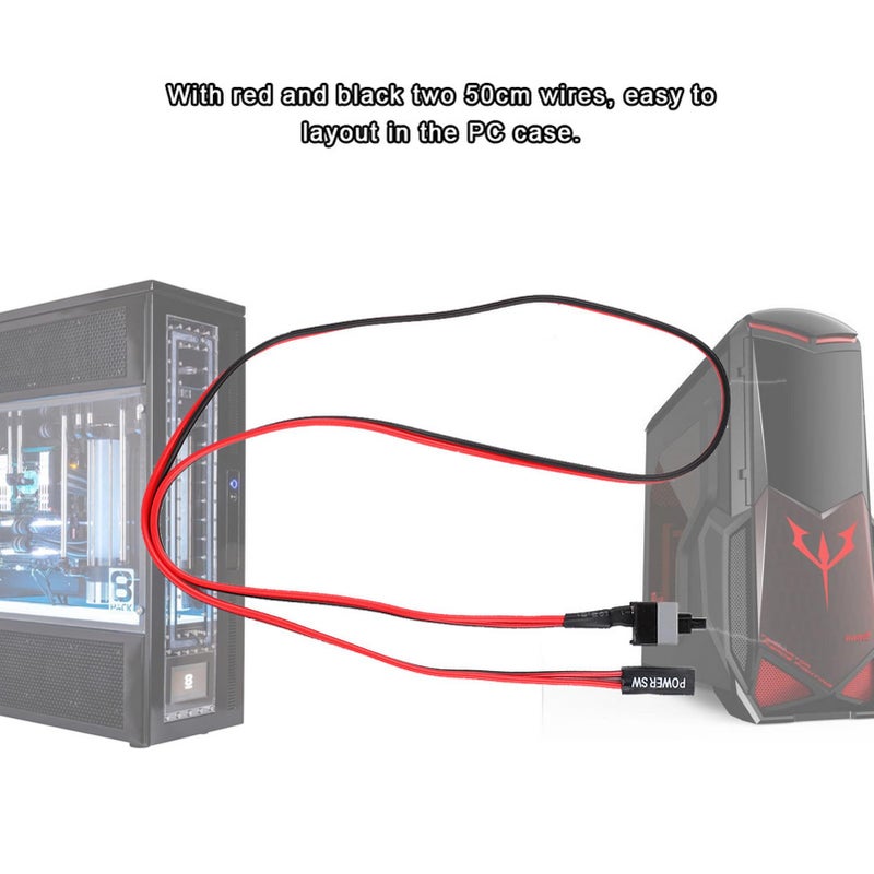 fosa PC Power, PC Reset Passthrough Motherboard Power, Jumper Switch for ATX Chassis, 2Pin Power Switch Cable for PC Motherboard Restart - Image 3